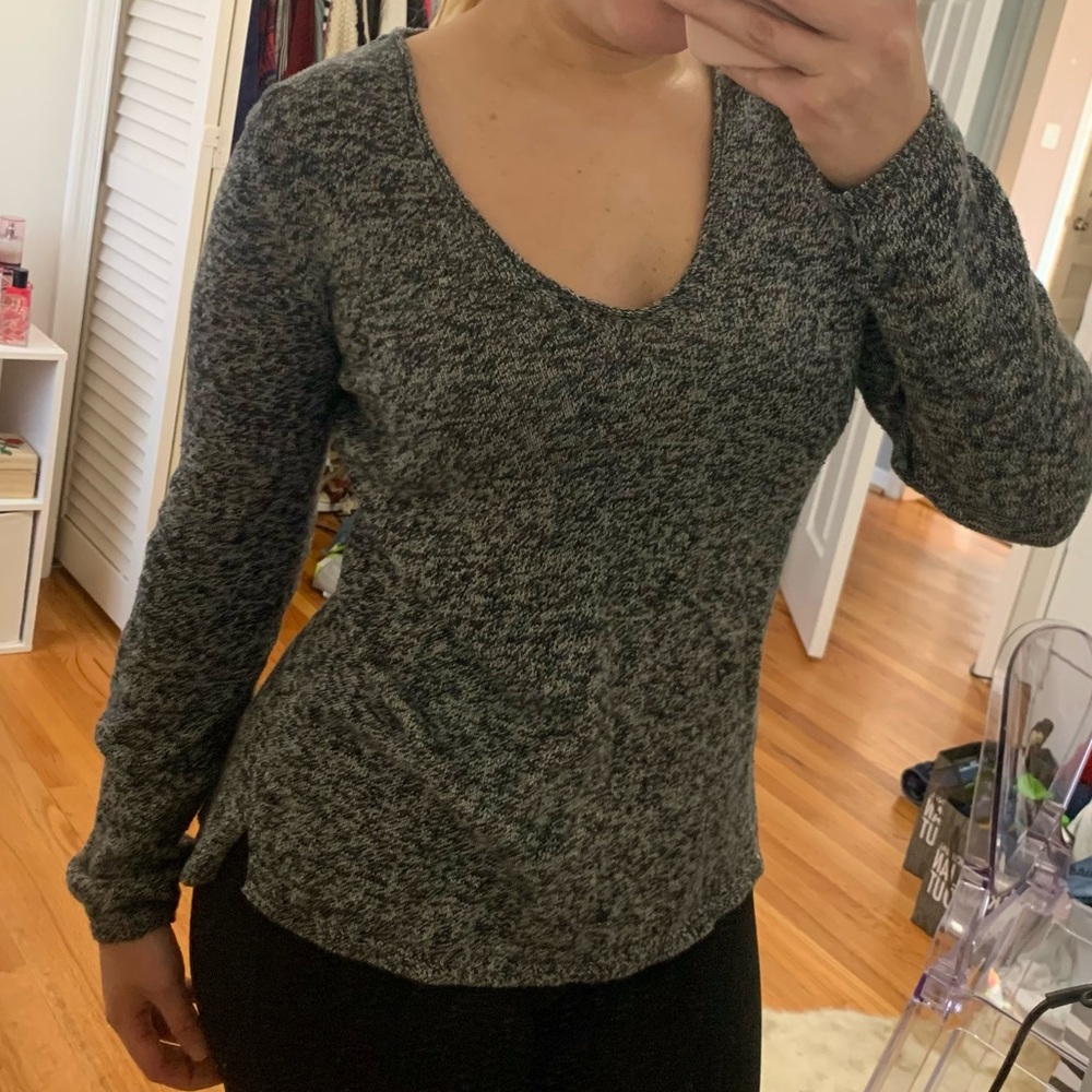 Grey V-Neck Sweater